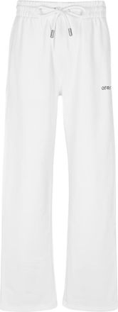 Off-white Rechte joggingbroek voor heren met Arrow-logo (Wit, Zwart)