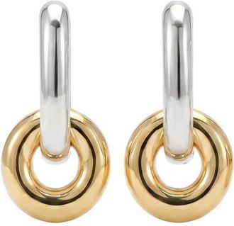 Argento Vivo Two-Tone Drop Hoop Link Earrings in Two Tone at Nordstrom