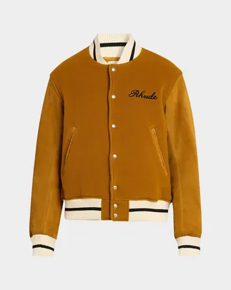 Rhude Men & apos;s Ribbed-Trim Varsity Jacket