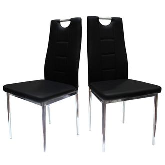 Best Master Furniture Best Master Beverly Faux Leather Upholstered Side Chair - Black (Set of 2)