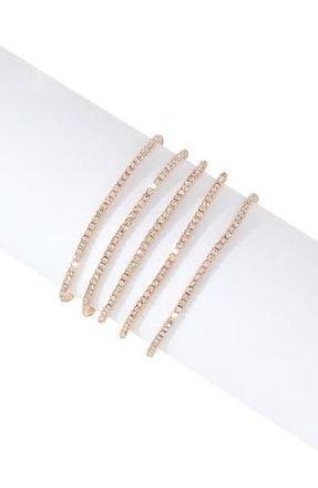 Adornia Set of 5 Crystal Tennis Stretch Bracelets in Yellow at Nordstrom Rack