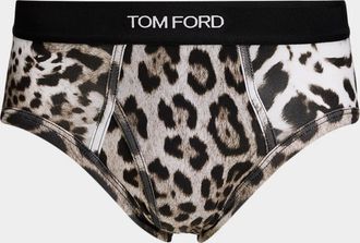 Tom Ford Men & apos;s Snow Leopard-Print Briefs