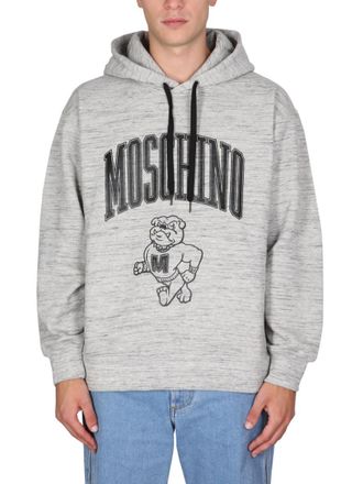 Moschino Grey Logo Hood Sweatshirts