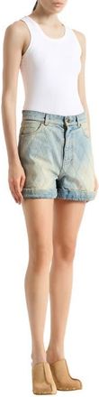 Balmain Topstitched denim shorts in Blue at Nordstrom, Size 36