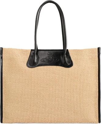 Vivienne Westwood Troy Woven Tote Bag - Dames - Shoppers - Beige - ONE Size - Katoen - Tassen