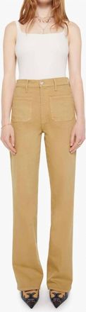Mother High Waisted Patch Pocket Bookie Sneak Jeans In Latte