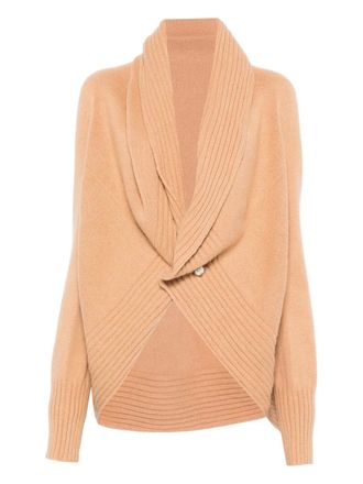 Alberta Ferretti shawl cardigan - Neutrals