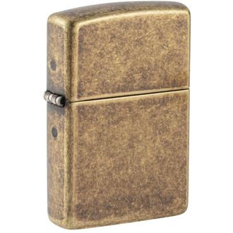 Zippo Zippo Classic Antique Brass 201FB, Accendino Antivento Ricaricabile, Realizzato in Metallo con Caratteristico click Zippo, Color Marrone Seppia