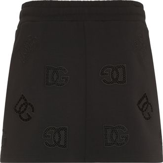 Dolce & Gabbana Womens Black Cotton Mini-Skirt Polyester