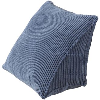 OEM Coj&iacute;n De Lectura Triangular Con Bolsillo Con Cremallera, Peque&ntilde;o Coj&iacute;n De Apoyo Para La Espalda Para Sof&aacute;, Oficina, Hogar Y Cama, Azul