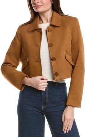 English Factory Cropped Faux-Suede Jacket