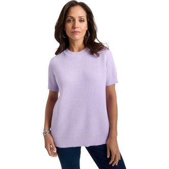 Jessica London Shaker Tee in Pale Lilac at Nordstrom, Size Large