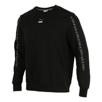 Puma Elevate Crew Neck Long Sleeve Sweater Black White 531072-01