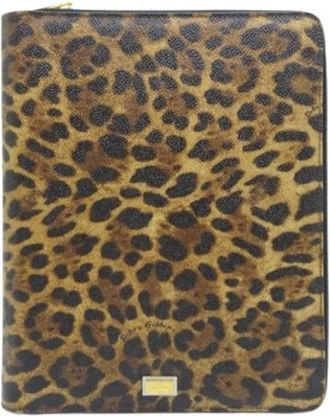 Dolce & Gabbana Pre-owned Accessories, female, Brown, Size: ONE SIZE Pre-owned Leather Clutch