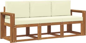 vidaXL Conjunto De Sof&aacute;s De Exterior 3 Uds. Natural Y Crema Vidaxl