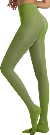 Generic 40 Denier Semi Opaque Tights for Women Soft & Elastic Womens Stockings High Waist Pantyhose & Coloured Tights (B-Light Green, L)