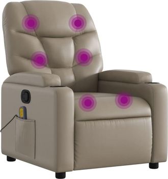 vidaXL Poltrona Massaggiante Reclinabile cappuccino in Similpelle - Vidaxl