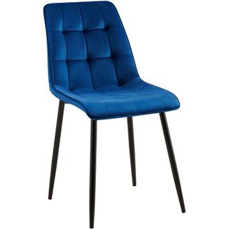 Clp Sedia da pranzo Gifford con rivestimento in velluto blu scuro Velluto