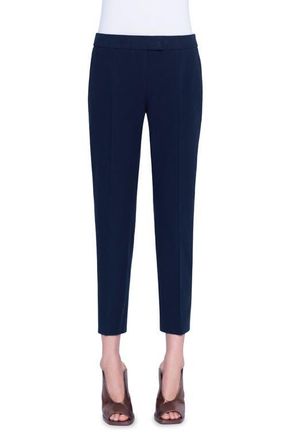 Akris Frankie Stretch Cotton Pants in Navy at Nordstrom, Size 10