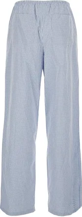 Dunst Womens Trousers Light Blue Check Cotton