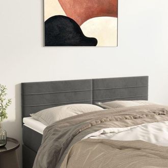 vidaXL Cabeceros 2 Unidades Terciopelo Gris Oscuro 72x5x78/88 Cm Vidaxl