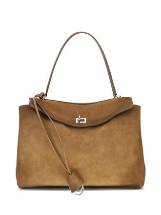 Balenciaga Borsa tote Rodeo media in pelle - Marrone