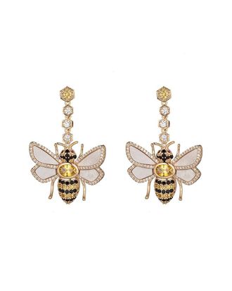 Eyecandy LA CZ Bumble Bee Dangle Earrings