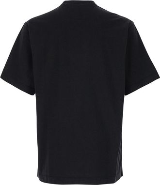 Burberry Mens Black Boxy Fit T-Shirt With Embroidery Cotton T-Shirts And Polos