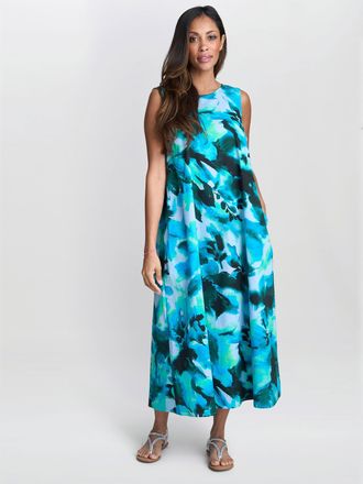 Gina Bacconi Womens Rory Tent Dress - Blue - Size Medium