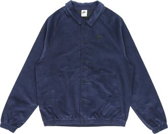 Nike Mens Nike Stack Logo Casual Corduroy Jacket Deep Navy Blue DO2323-410