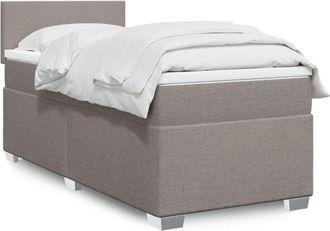 vidaXL Vidaxl - Cama Box Spring Con Colch&oacute;n Tela Gris Taupe 90x190 Cm