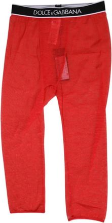 Dolce & Gabbana Rode Kant Midi Broek Ondergoed - Dames - Onderbroek - Rood - S - Ondergoed