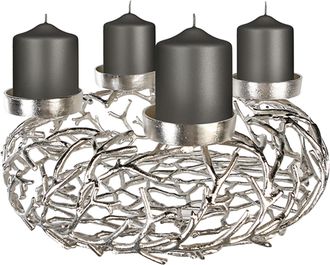 Schubiger M&ouml;bel Adventskranz Twigs Antik Silber H: 20 cm