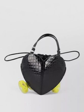 Rotate heart mini bag croc texture handle strap