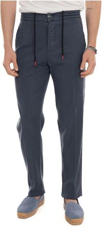 Kiton Jogger Broek - Heren - Slim Fit Broeken - Blauw - W36 - Katoen - Broeken