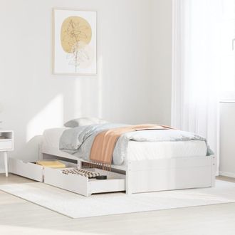 Berkfield Home Bed Frame without Mattress White 75x190 cm Small Single Solid Wood Pine