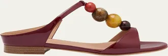 Malone Souliers Lena Beaded Patent Leather Sandals