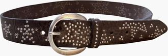 B.Belt Womens Starleen Leather Belt In Anthracite Silver