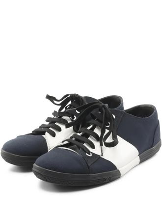 Chanel 1986-1988 coco mark canvas sneakers - women - Canvas/Fabric/Rubber - 38.5 - Blue