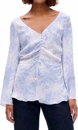 Baum Und Pferdgarten Mallie Long Sleeve Top In Distorted Blue Flower