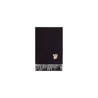 Valentino Garavani VG Wool Scarf With Embroidery - male - Valentino Garavani - Winter Scarves - Black - ONE SIZE - Accessories