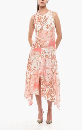 Stella McCartney Silk Flared Dress ANABELLE With Botanical Motif Stella McCartney