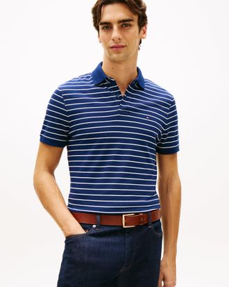 Tommy Hilfiger Mens 1985 Regular Fit Polo in Dark Blue Cotton - Size X-Large