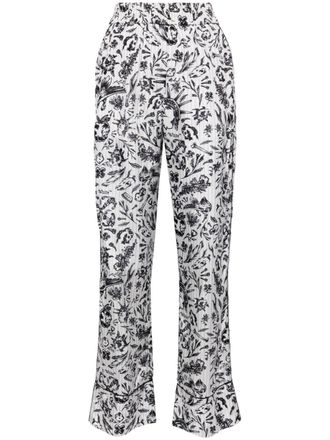 Off-white Pyjamabroek met print - Wit