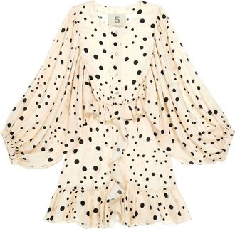 5 Progress Womens Balloon Sleeve Mini Dress In Cream