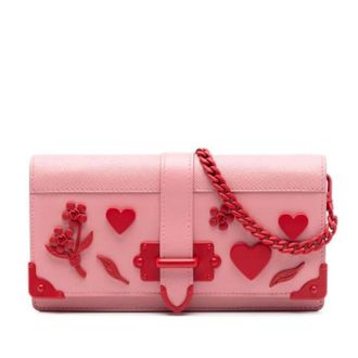 Prada Pre-owned Clutches, female, Pink, Size: ONE SIZE Pre-owned Wallet on Chain