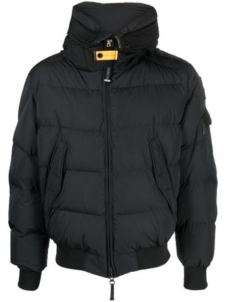 Parajumpers logo-patch hooded jacket - men - Polyester/Polyamide/Polyamide/Polyester/Duck Feathers - M - Black