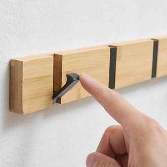OEM Perchero De Pared Con 3 Ganchos Extensibles, Para Colgar Abrigos, Bufandas, Bolsos, Etc., Fabricado En Materiales Naturales