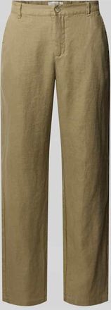Casual Friday Casual Friday Leinenhose mit Eingrifftaschen Modell Pandrup in Khaki, Gr&ouml;&szlig;e 30/30