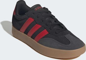 adidas Sneaker ADIDAS SPORTSWEAR BARREDA, Herren, Gr. 38,5, core schwarz, better scarlet, gum10, Leder, Synthetik, Schuhe Sneaker, inspiriert vom Design des 